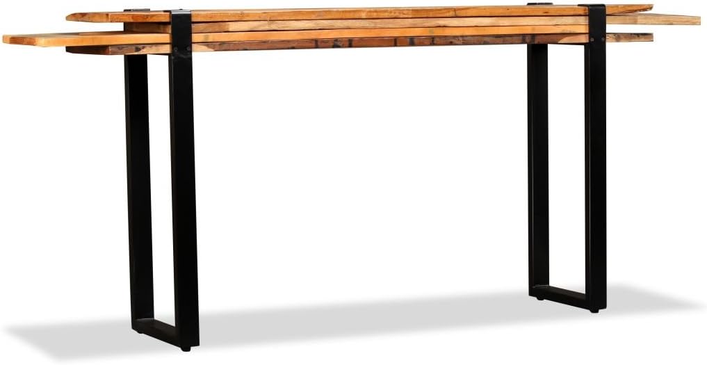 Length-Adjustable Console Table Solid Reclaimed Wood Cast Iron E25614