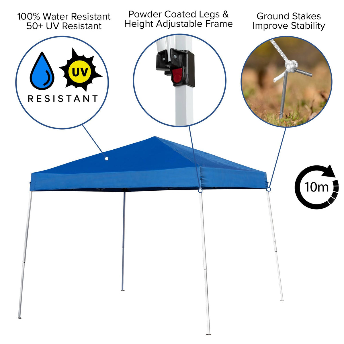 Blue Outdoor Pop Up Canopy Tent with Carry Bag M680
