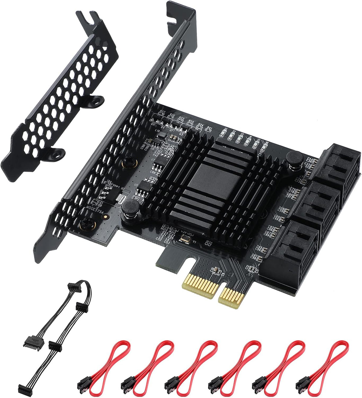 PCIe SATA Card 8 Port with 8 SATA Cables and Low Profile Bracket, Pack of 2 J249924