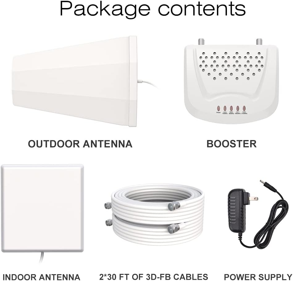 Cell Phone Signal Booster Kit, 2G/3G/4G LTE, 5G Ready Q87659