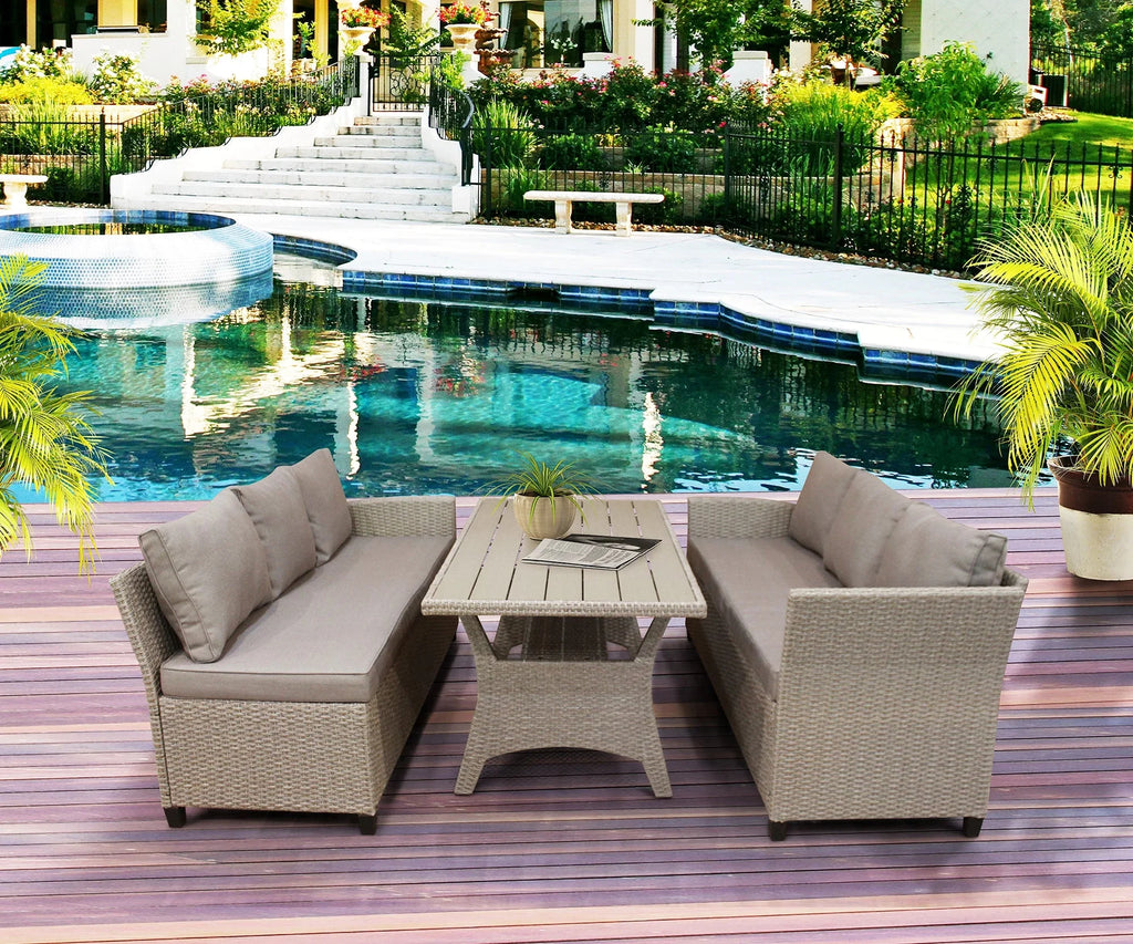 PE Rattan Wicker Sectional Sofa Set with Table M80092