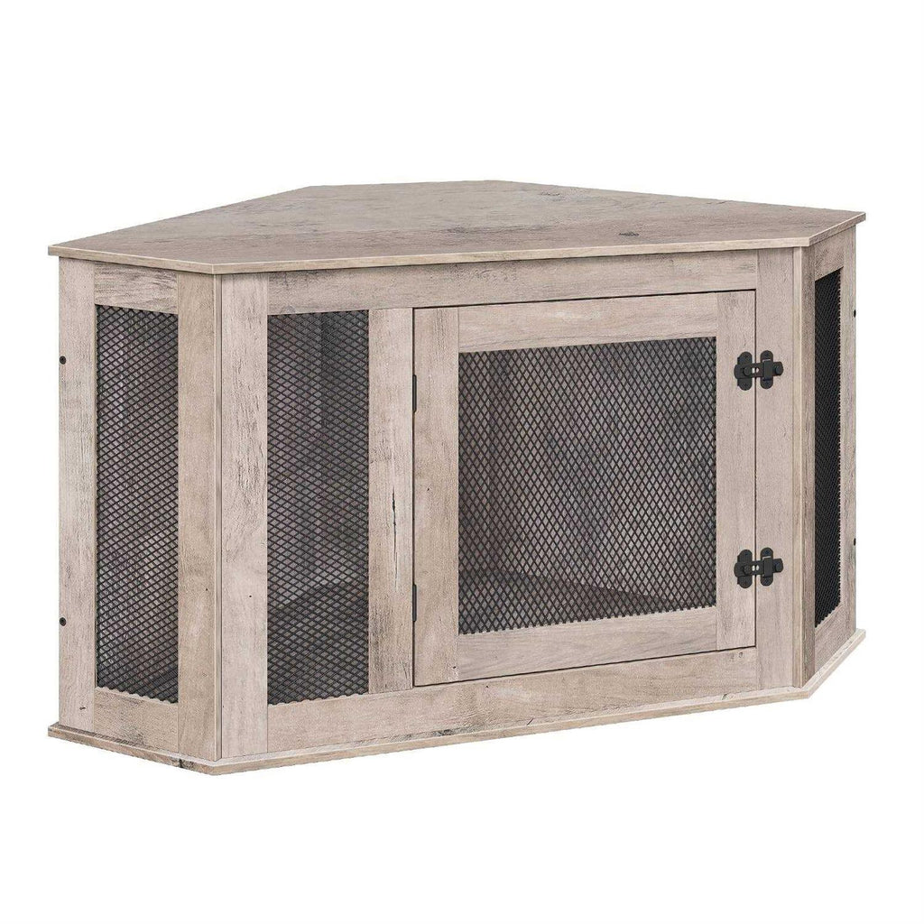 Wooden Corner Dog Crate End Table W797311
