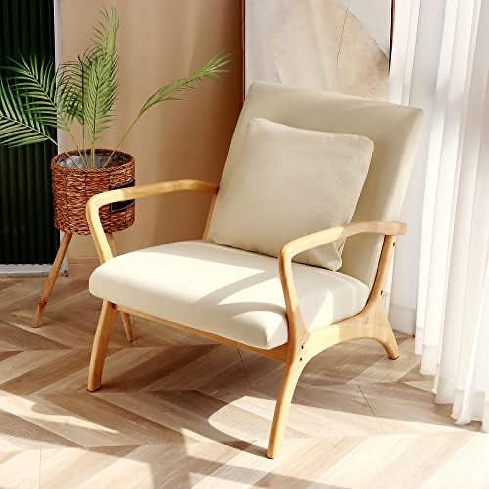 Accent Chair with Lumbar Pillow Upholstered Linen Fabric K70826
