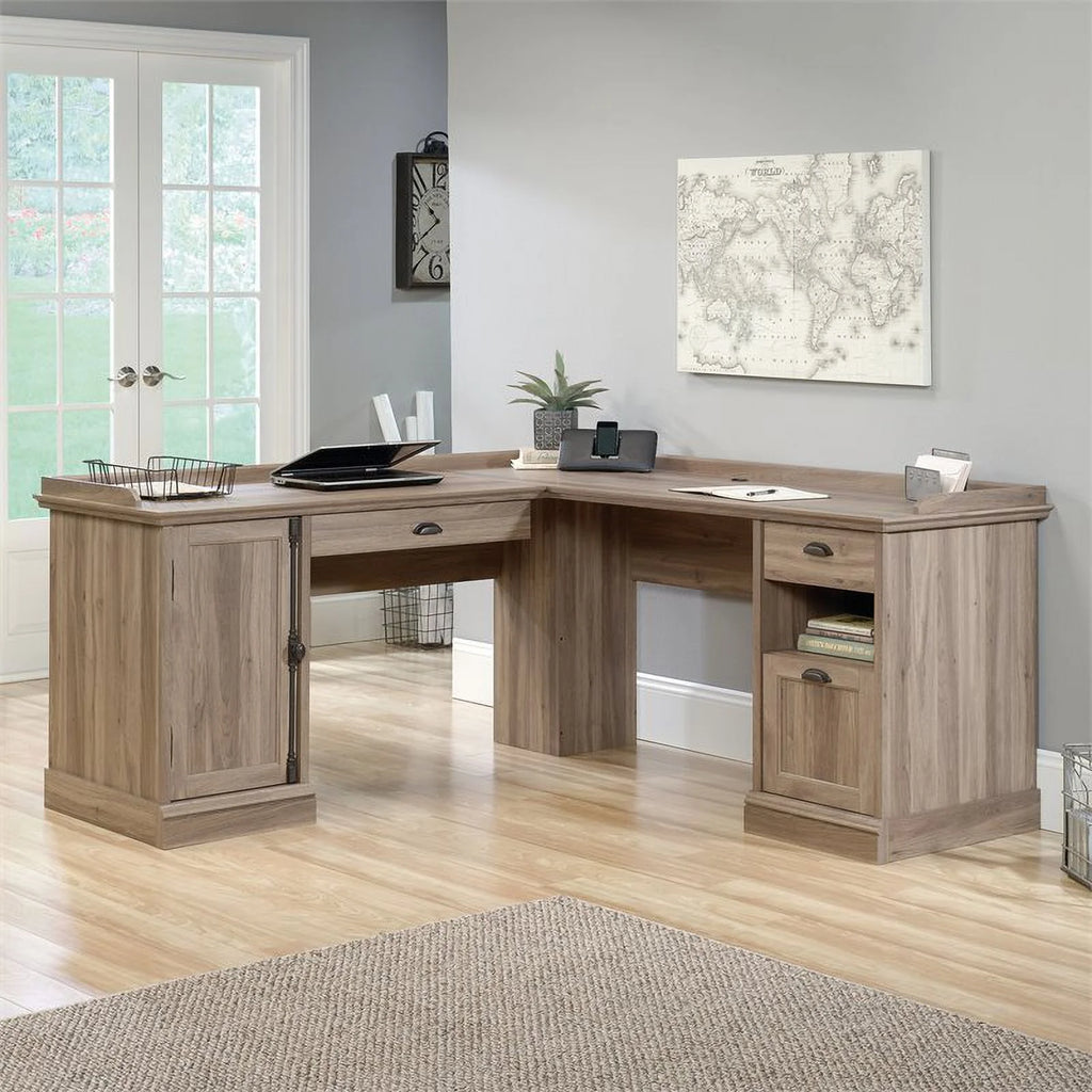 L-Desk, Salt Oak Finish T30050
