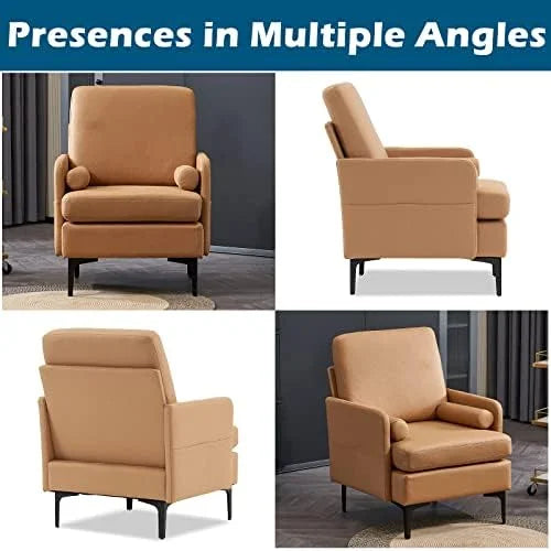 Rustic Accent Chairs Set of 2 Upholstered Armchairs F9383
