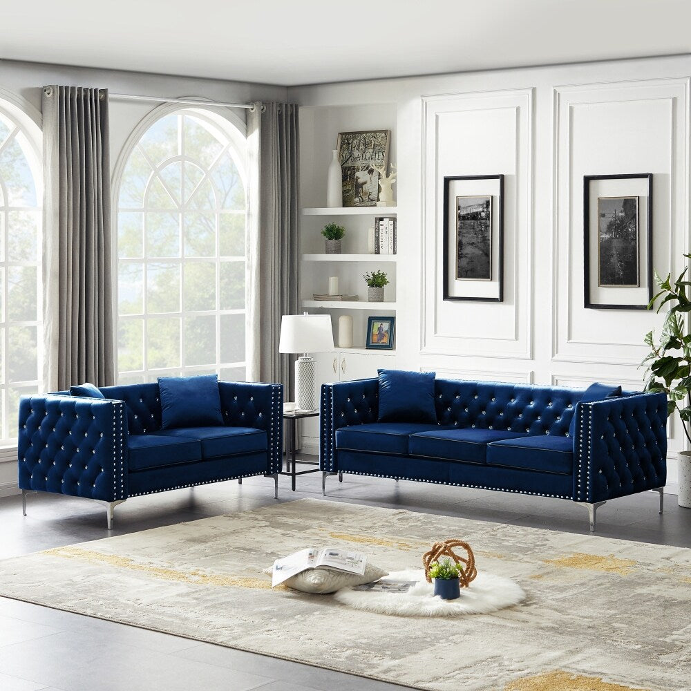 Grey 2 Piece Sofa and Loveseat Set C62227