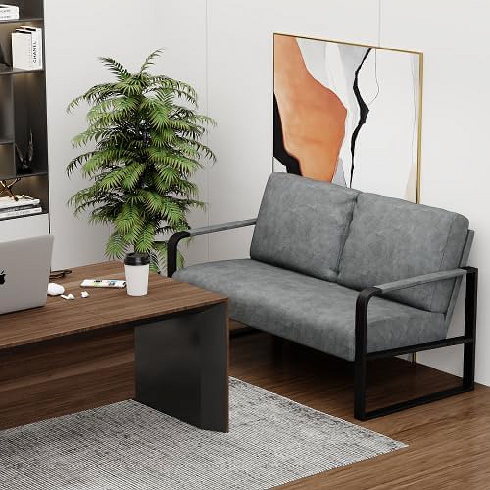 Faux Leather Loveseat Sofa with Padded Cushion X175