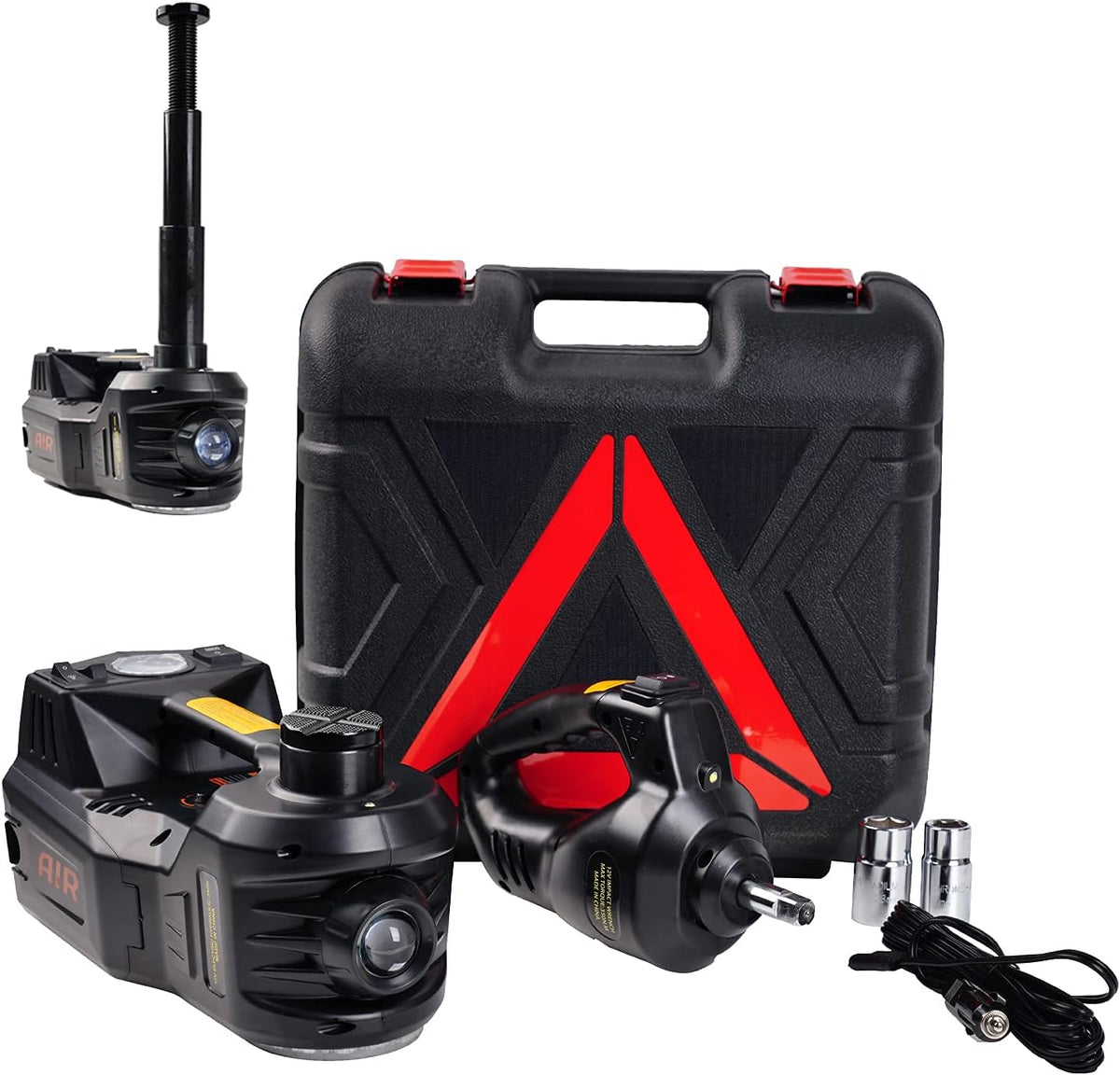 5 Ton 12V Electric Hydraulic Car Jack Kit with Impact Wrench and Tire Inflator Pump B937972