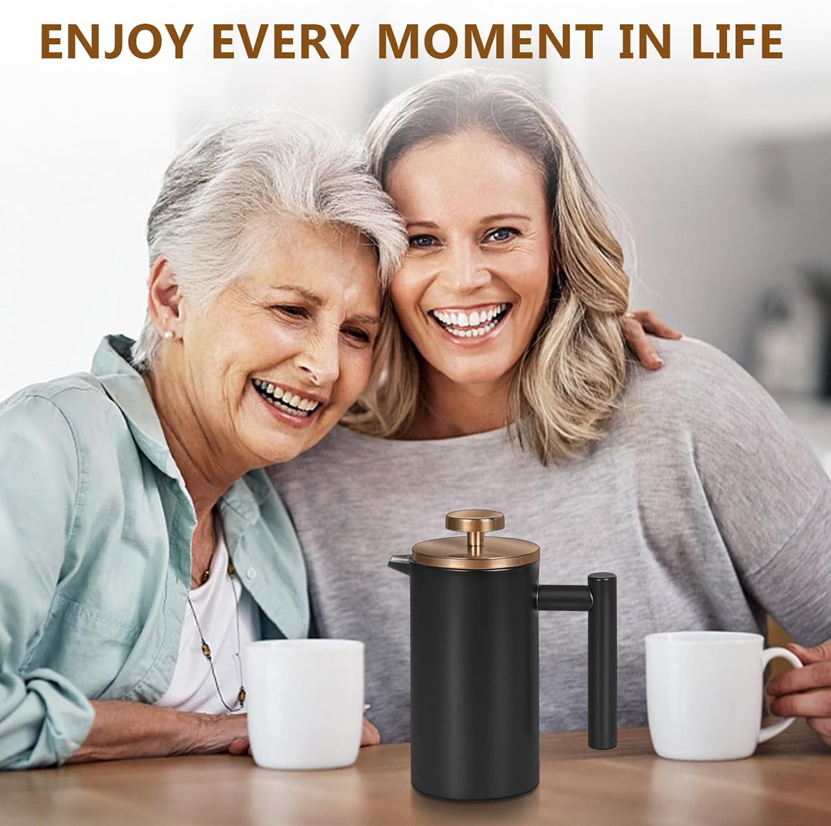 50 Ounce Double-Wall Insulated Stainless Steel French Press U1873