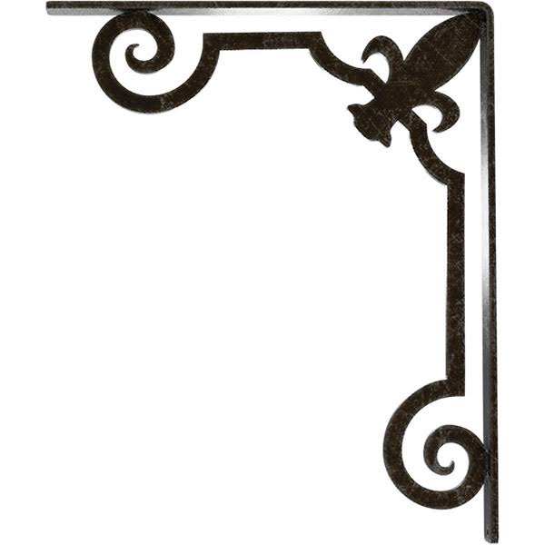 Wrought Iron Bracket Antiqued Warm Silver X404