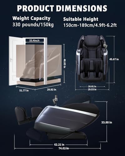 4D Full Body Massage Chair with Zero Gravity Recliner Grey K790902