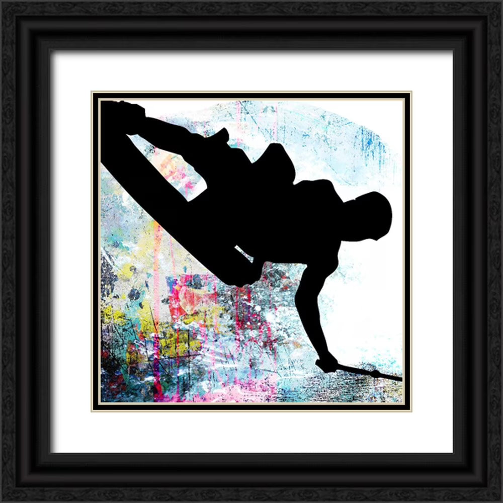 26x26 Black Ornate Wood Framed Art Print D22043