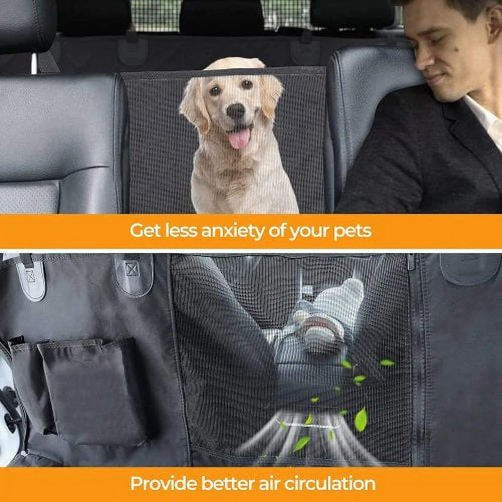 100% Waterproof Dog Car Seat Cover with Mesh Window J5878