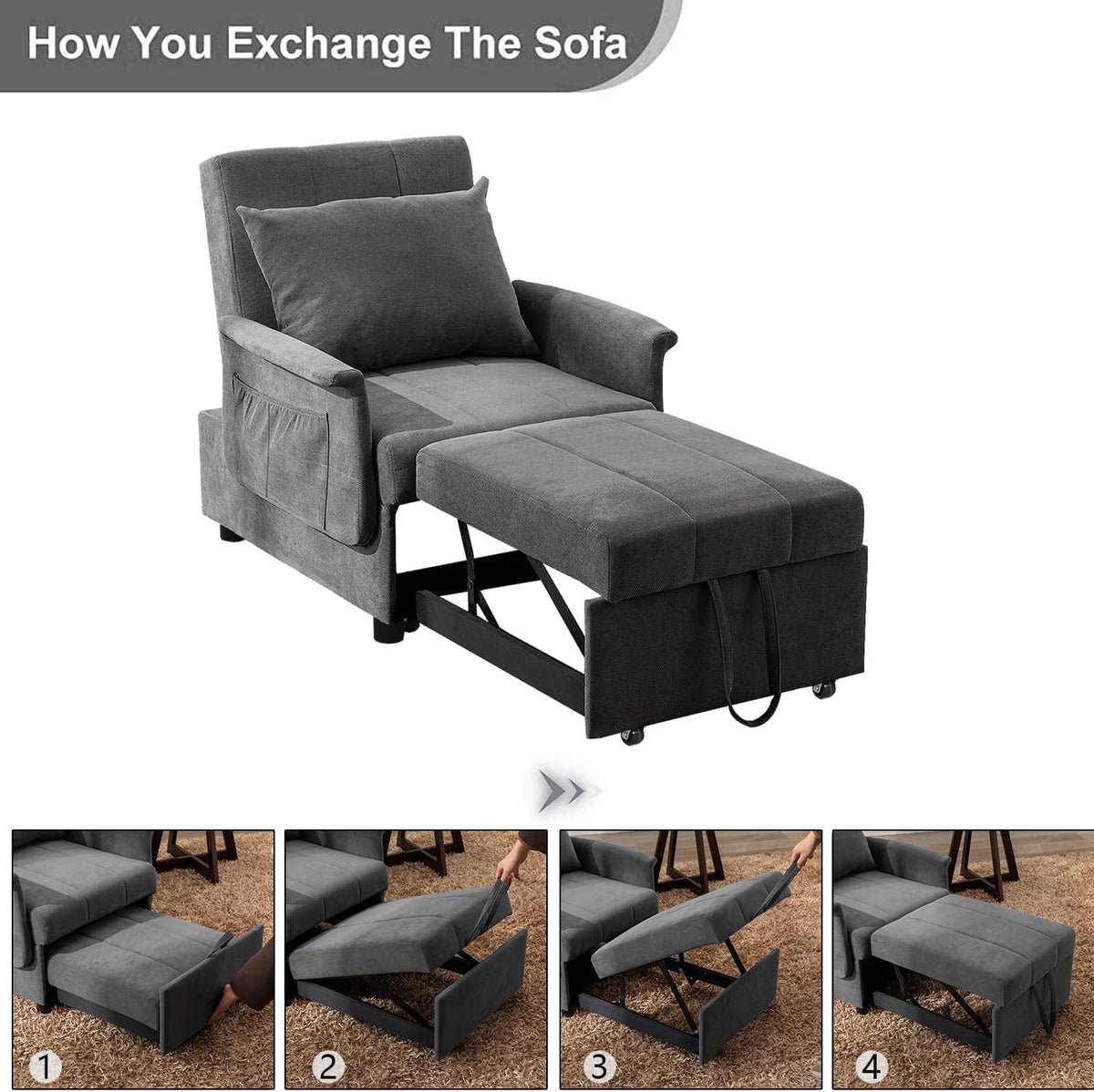 3 in 1 Folding Sofa Bed Chair G9682