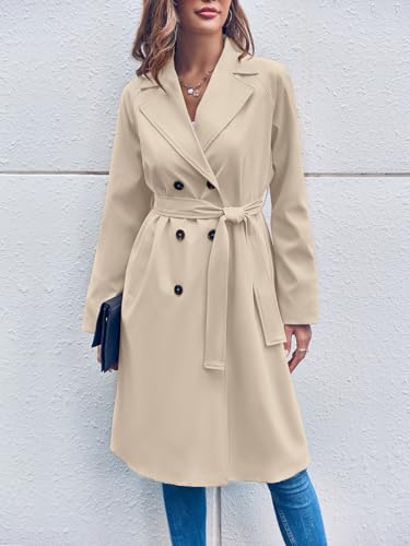 Women's Double Breasted 3/4 Long Trench Coat G50743