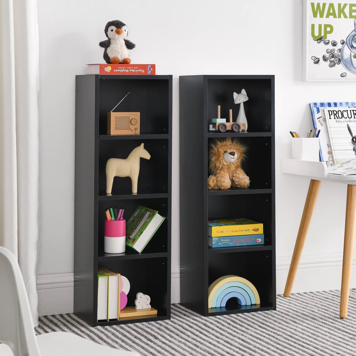8-Tier Media Tower Rack with Adjustable Shelves V247848