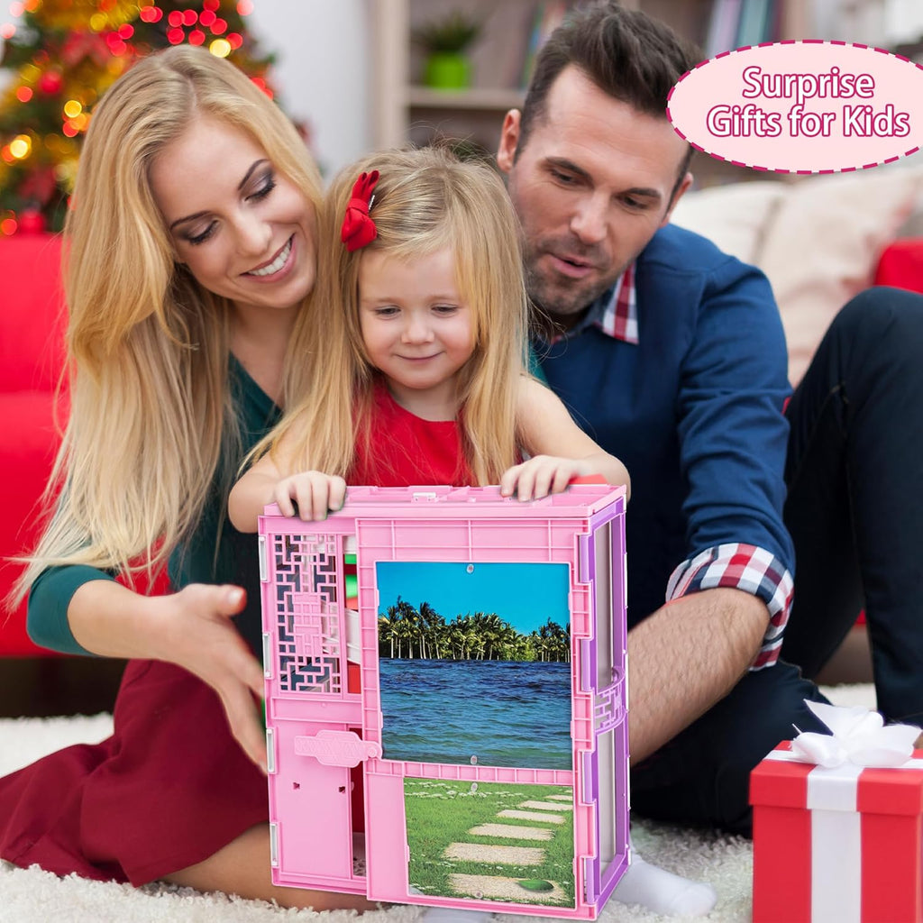 2-Story Doll House with 25+ Pcs Furniture & Accessories X83536