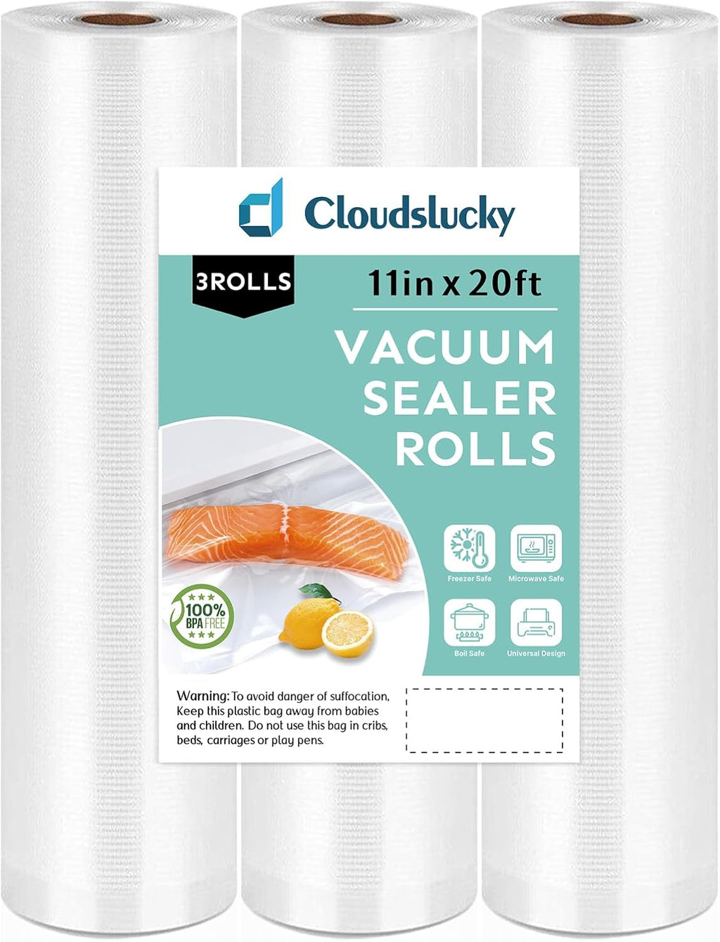 11"X20' 3Pack BPA-Free Vacuum Seal Rolls U532