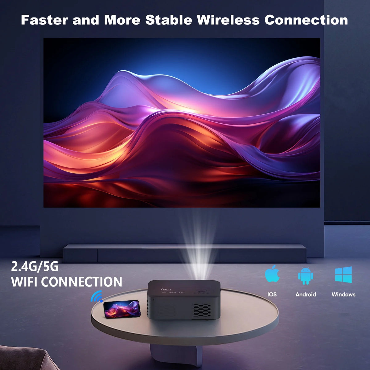 5G WiFi Bluetooth Native 1080P LCD Projector Z993