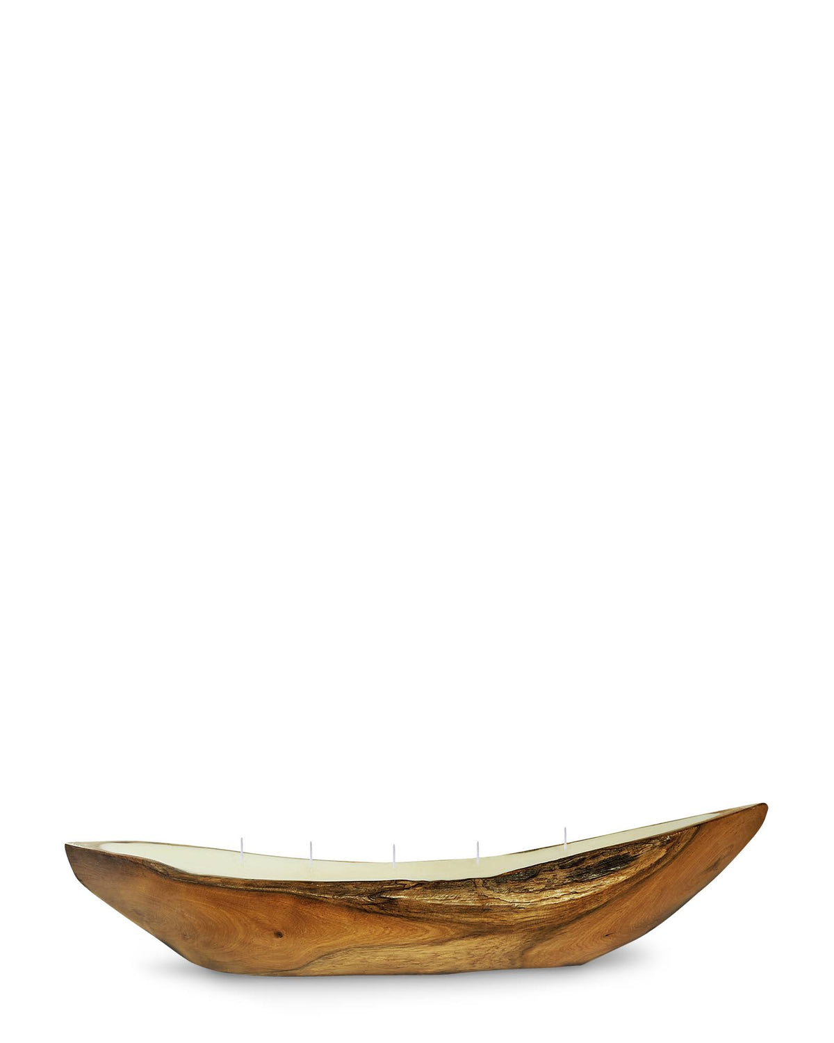 Wood Boat Candle F909504