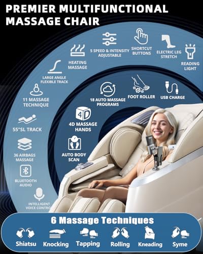 4D Full Body Massage Chair with Zero Gravity Recliner Grey K790902
