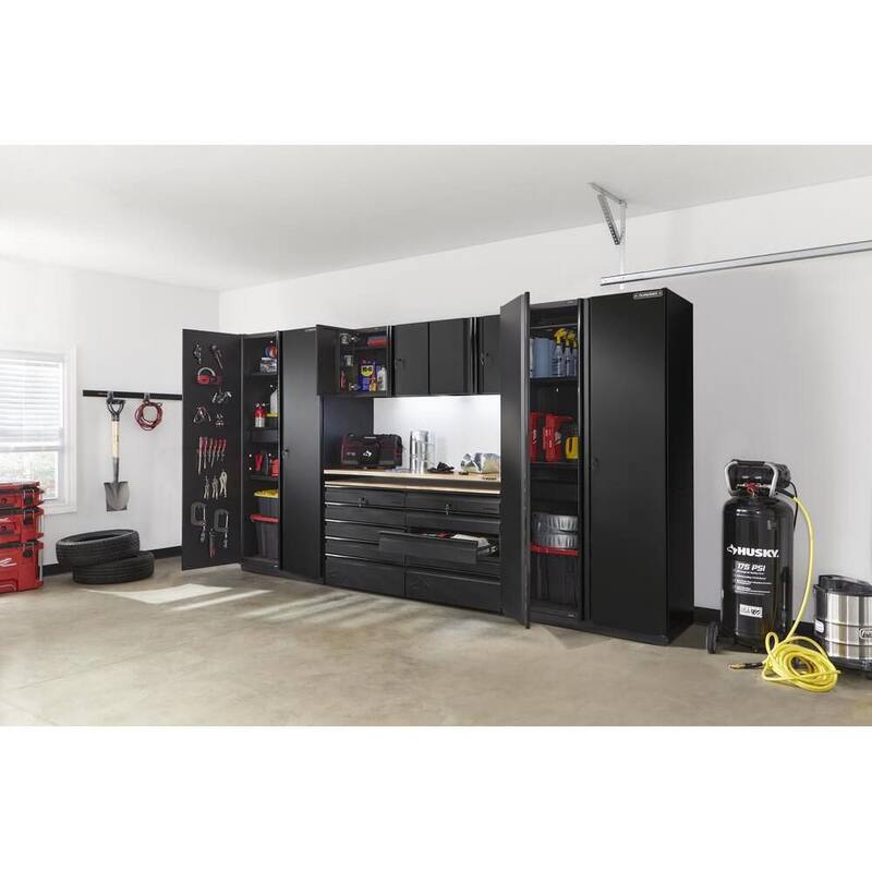 7 Piece Heavy Duty Welded Steel Garage Storage System in Black F116