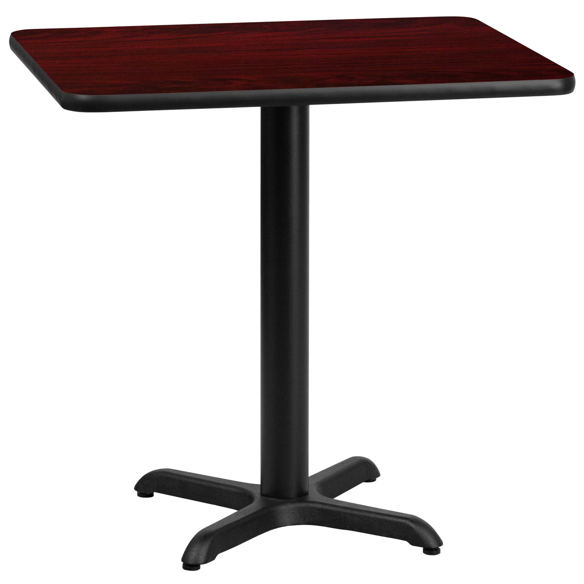 24"x30" Rectangular Mahogany Laminate Table Top with 22"x22" Base Y480979