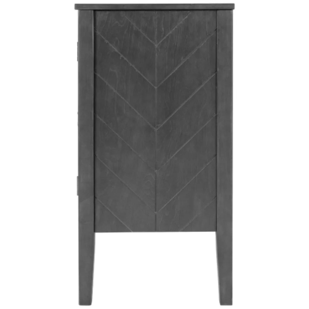 Antique Gray Wooden Accent Storage Cabinet with Adjustable Shelf H79280