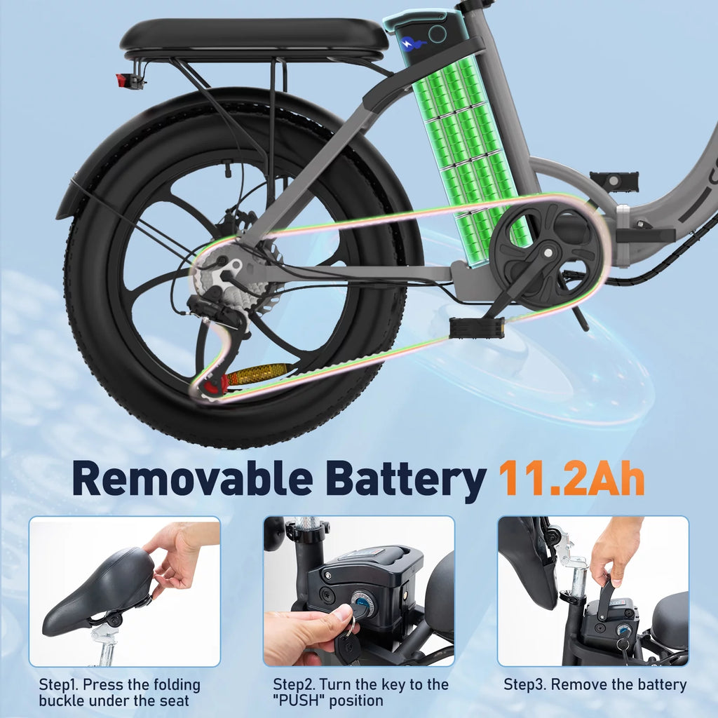 500W Fat Tire Electric Bike 11.2Ah 36V T9143