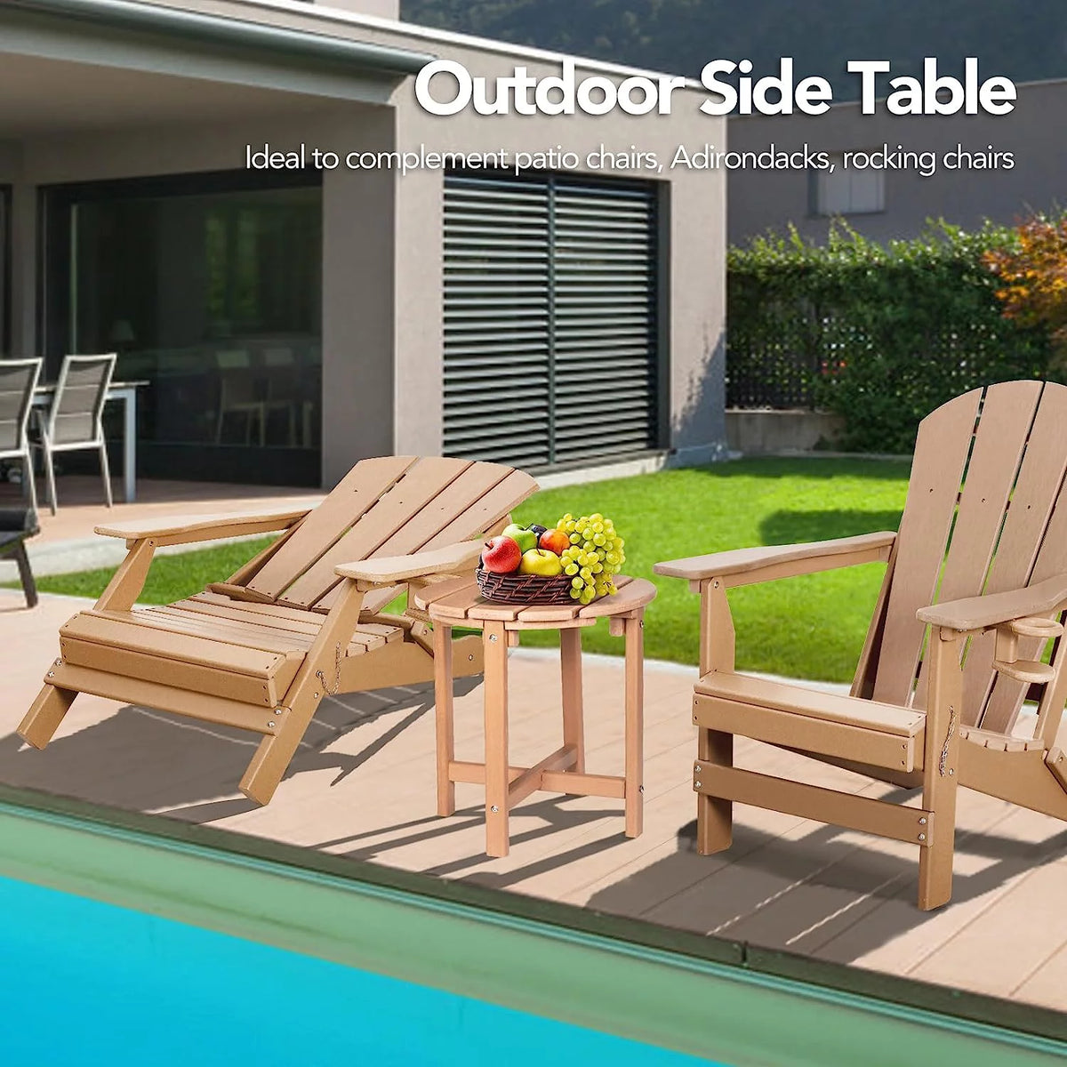 White HDPE Outdoor Side Table C673796