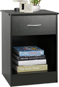 Black Nightstand with Drawer I48862
