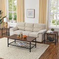 Brown 3 Piece Coffee Table and 2 End Side Tables S3320