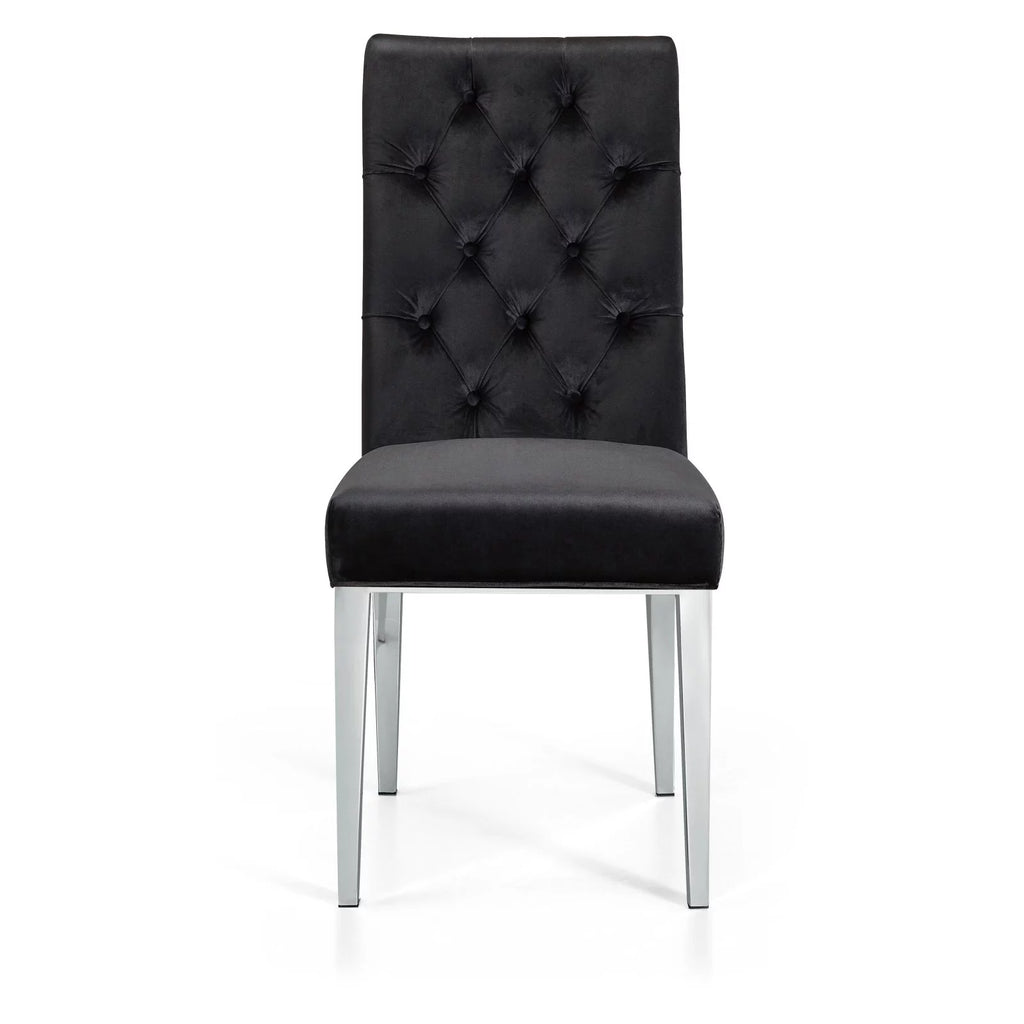 Black Velvet Dining Chair Set of 2 A7465