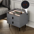 Gray Side Table with Wireless Charging Station U4190