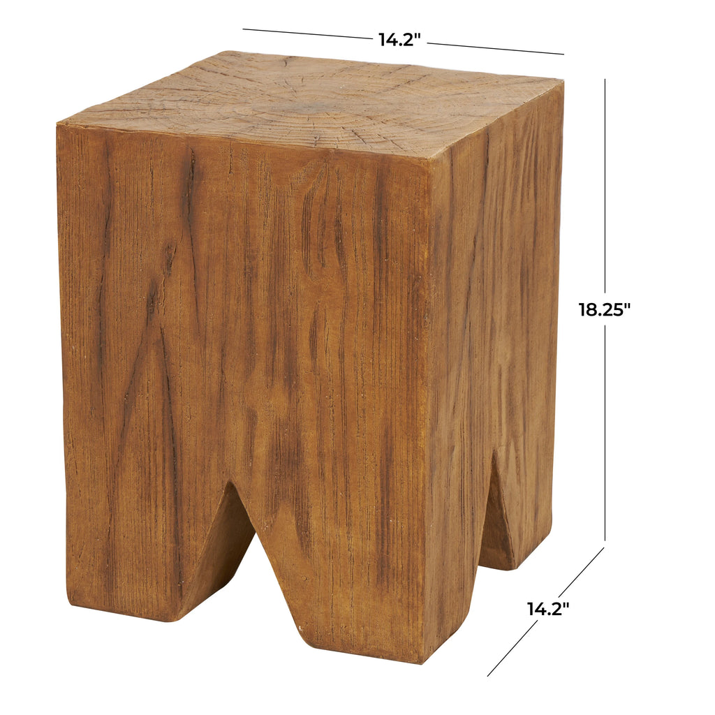 Brown Magnesium Oxide Outdoor Accent Table U1952