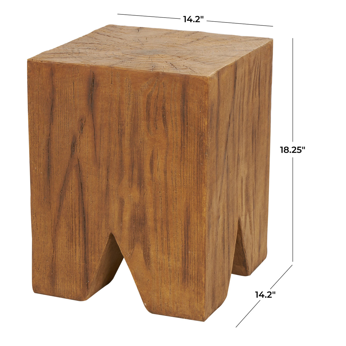 Brown Magnesium Oxide Outdoor Accent Table U1952