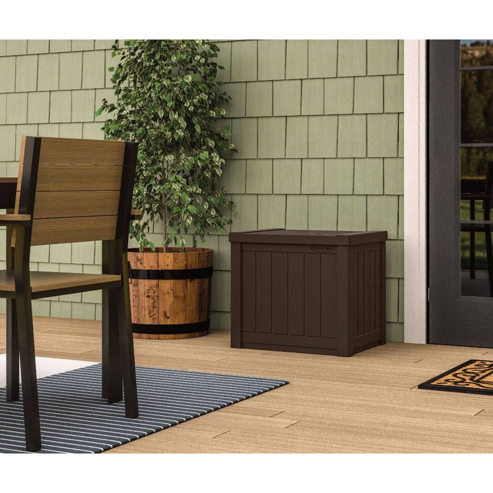 17 x 22 inch Resin 22-Gallon Patio Storage Deck Box, Java Brown (2 Pack) U768