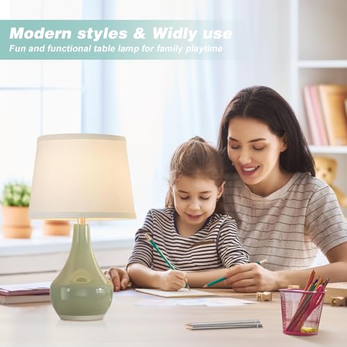 Modern Ceramic Table Lamps Set of 2 Grey H657556