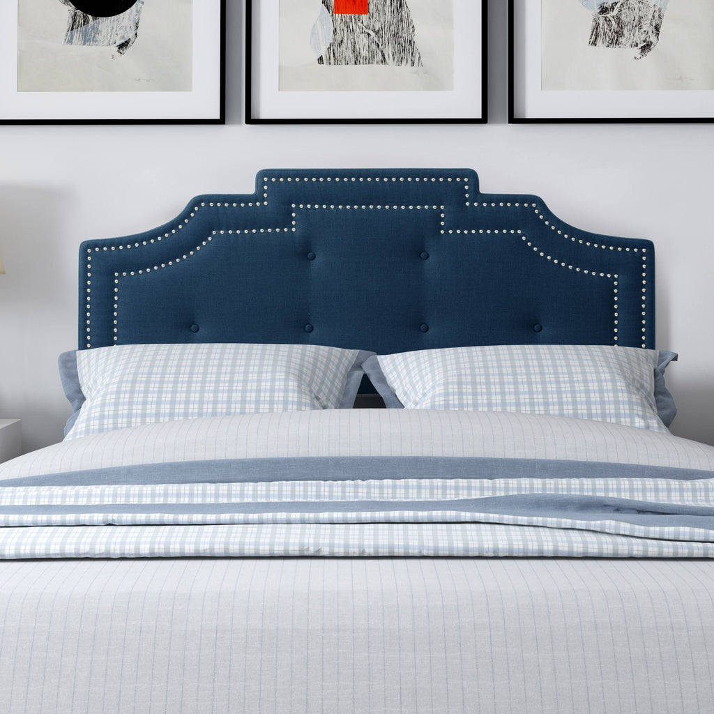 Navy Blue Button Tufted Headboard E1202