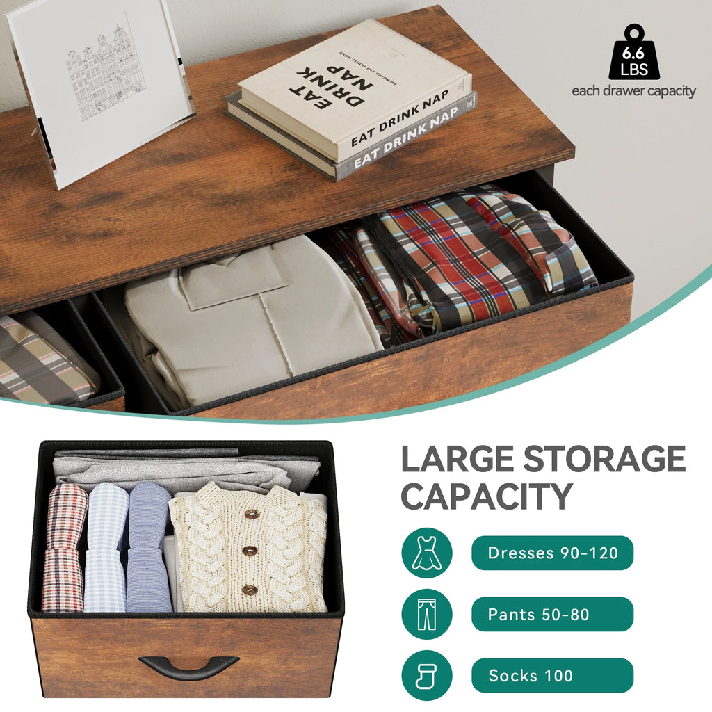 10 Drawer Fabric Dresser L72525