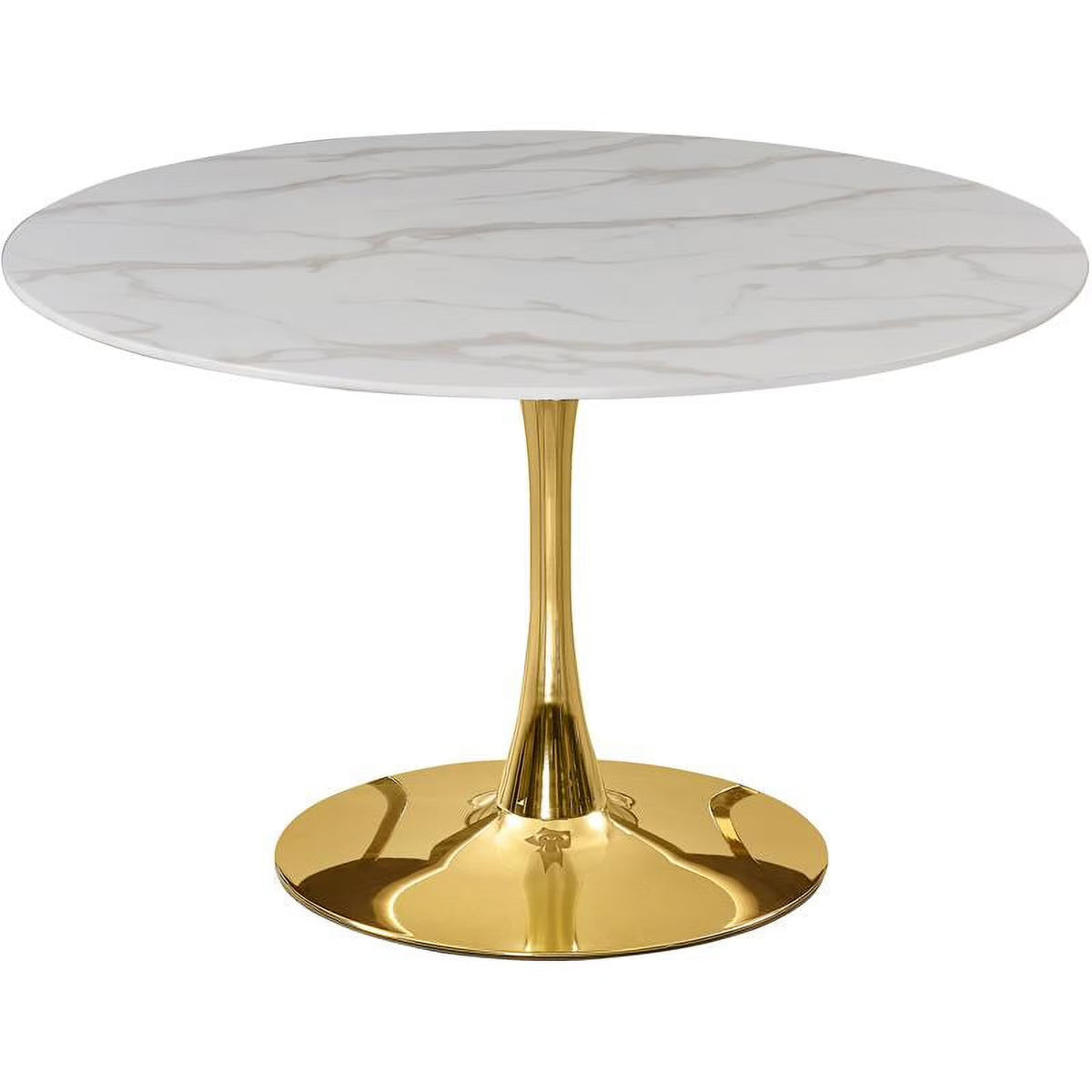 Gold Base Faux Marble Top Dining Table G6915