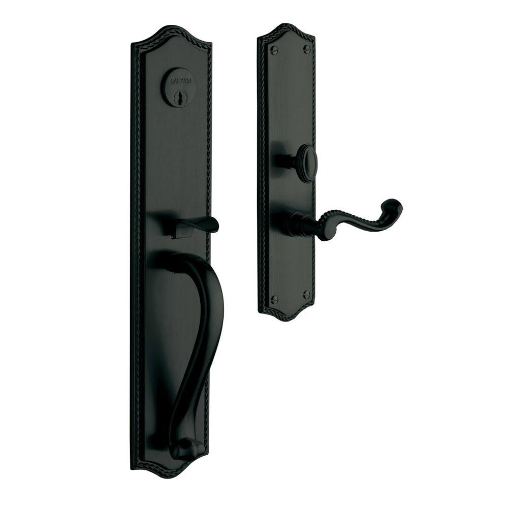 Satin Black Single Cylinder Mortise Handleset Trim Set W544