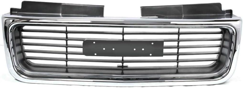 Chrome Shell Grille Assembly with Painted Silver/Gray Insert for GMC Jimmy 1998-2001 R70955