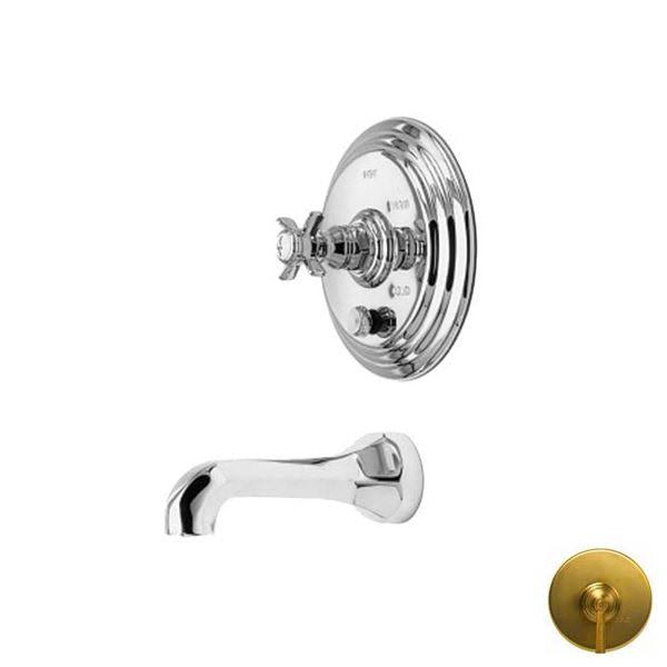 Satin Gold Tub and Shower Trim Plate with Handle A67179