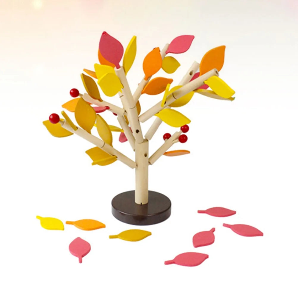 Creative Wooden Tree Blocks Building Set Toy (Yellow) C5008