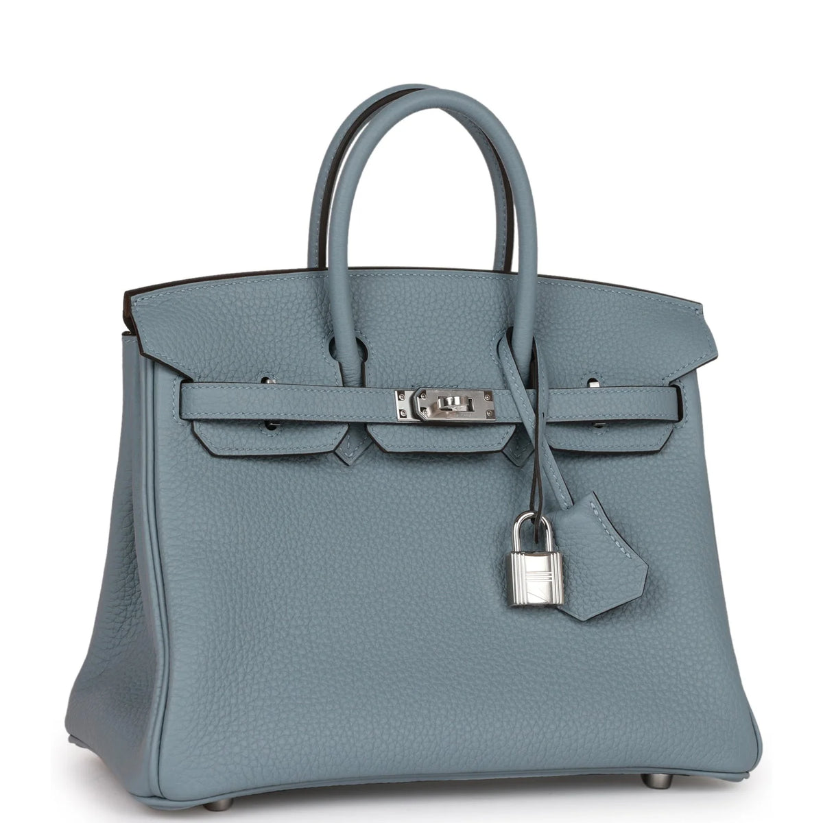 Bleu Lin Togo Palladium Hardware Handbag F8895