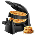 Black 1400W Double Belgian Waffle Iron Nonstick X589