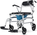 4 in 1 Portable Shower Commode Chair with Wheels D207