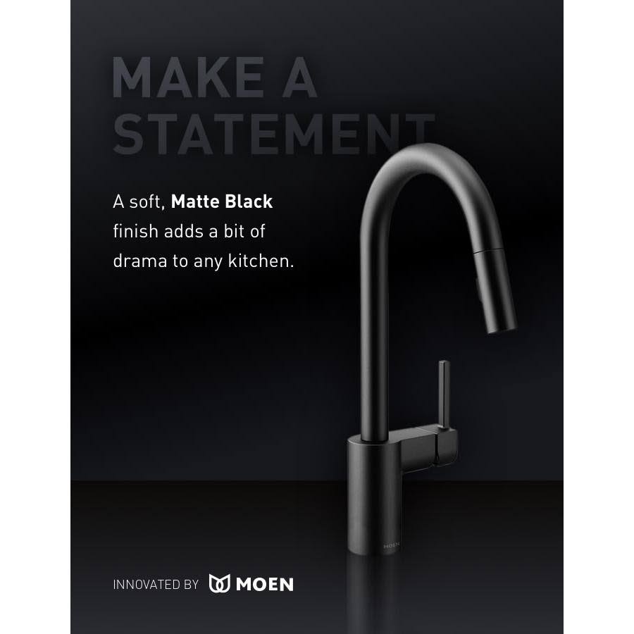 Matte Black Single Handle High Arc Pullout Kitchen Faucet M85227