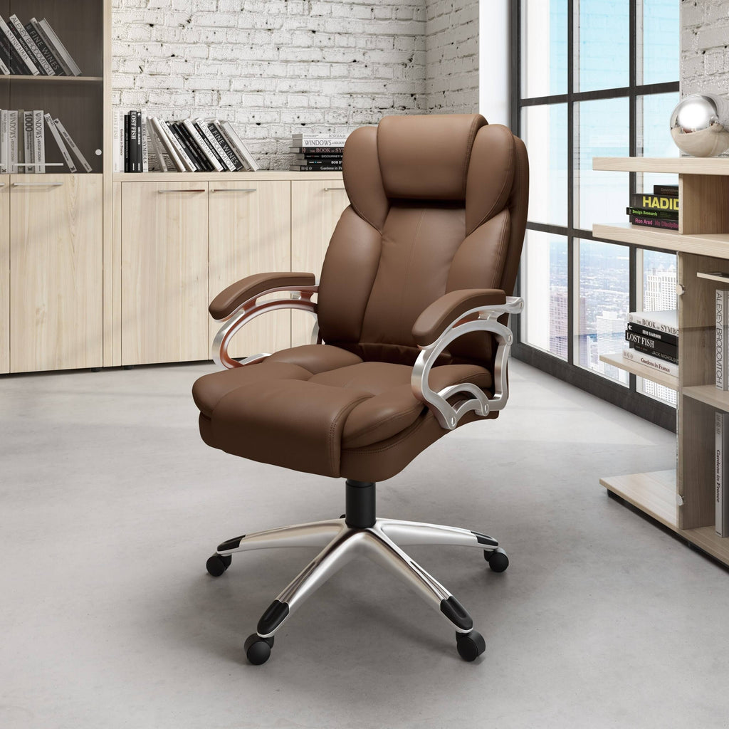 Caramel Brown Leatherette Executive Office Chair F273